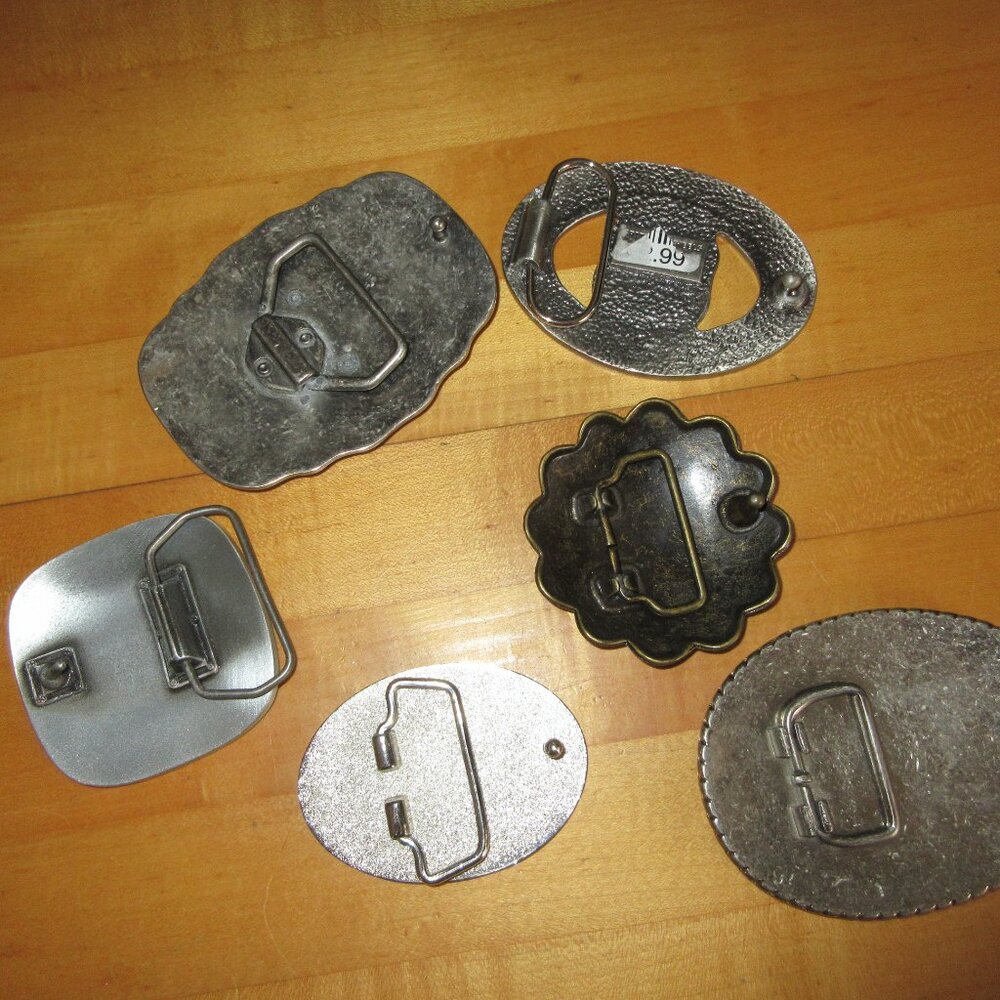 Vintage Lot of 6 Assorted Different Belt Buckles - Picture 3 of 3